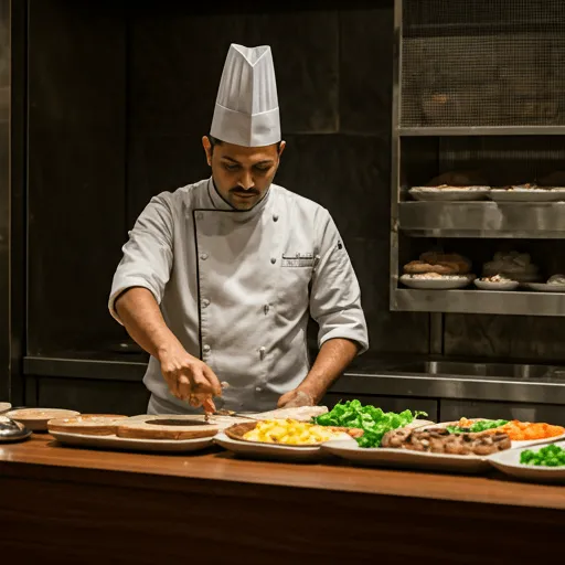Küchenchef lässt Spieße in den Tandoor