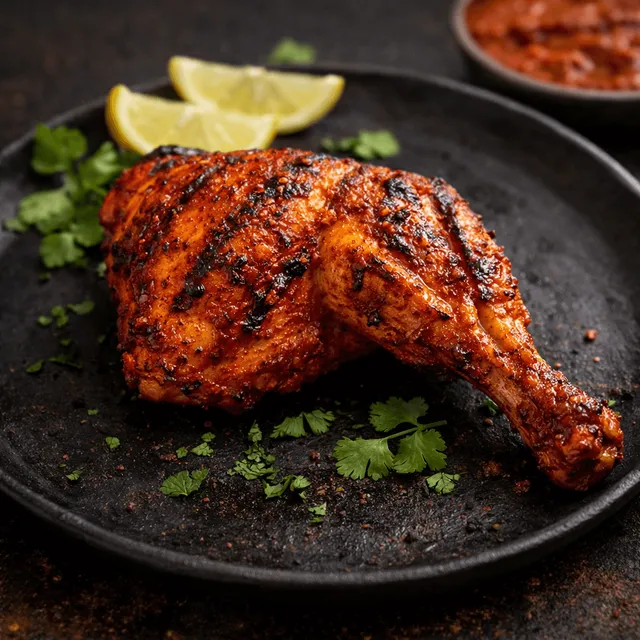 Ganze Tandoori-Stücke im Lehmofen