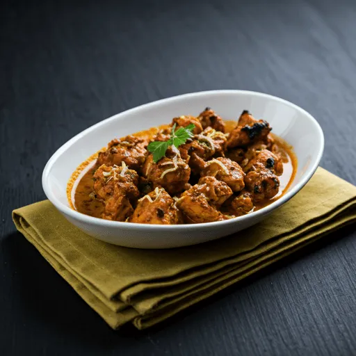 Cremiges Malai Chicken Tikka auf dem Teller