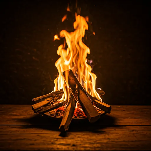 Tandoor-Feuer durch die Ofenöffnung gesehen