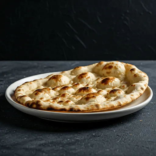 Naan wird frisch aus dem Tandoor gehoben