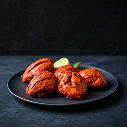 Tandoori-Hähnchenteile, tiefrot und geröstet