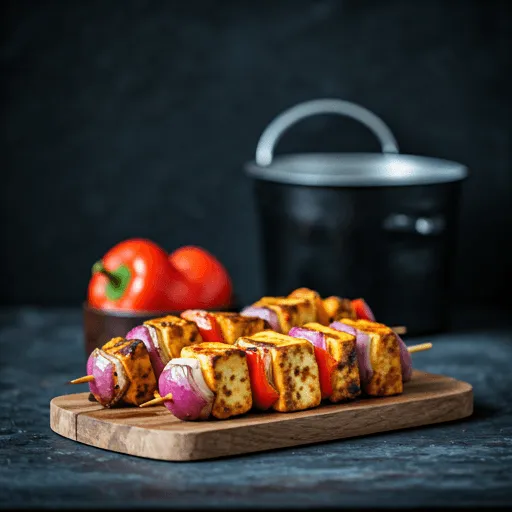 Tandoori Paneer mit Blasen an den Rändern